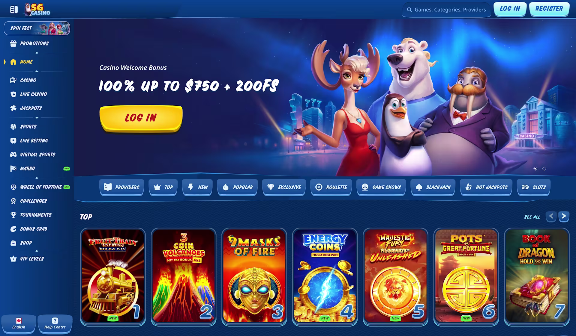 Interfaccia SGCasino